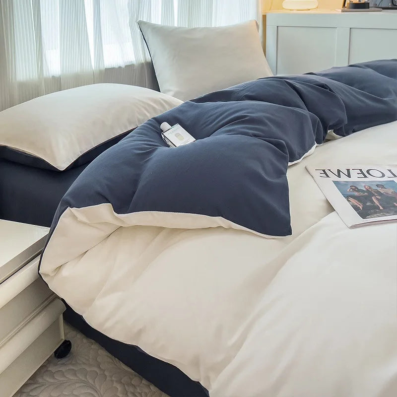 Afralia™ Soft Washed Quilt Cover Set, Bedsheet & Pillowcases for Summer Single/Double Bed