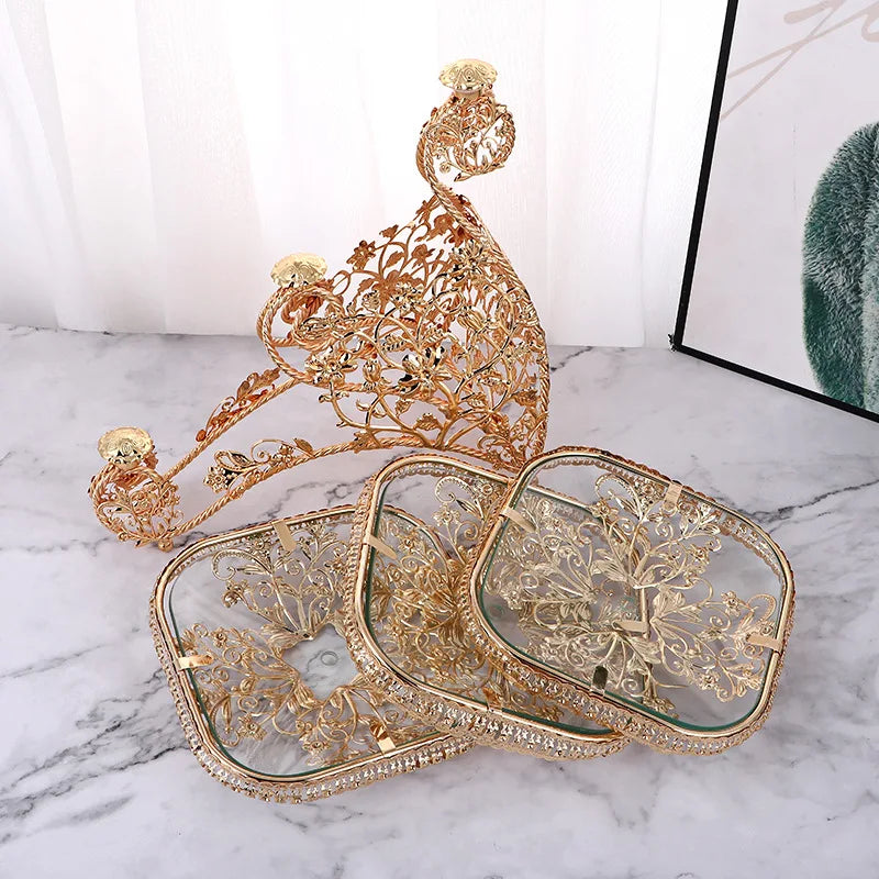 Afralia™ Square Glass Multi-Layer Fruit Tray - Elegant Light Luxury Decor