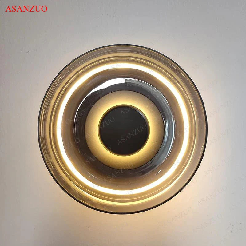 Afralia™ Glass Bowl LED Wall Sconce for Modern Nordic Indoor Decor