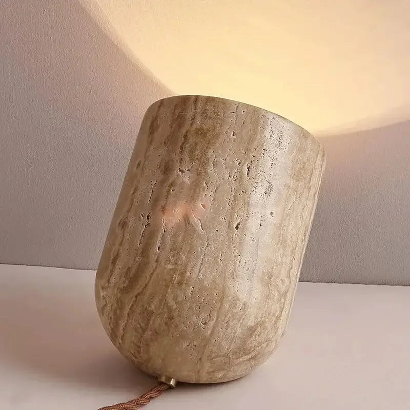 Afralia™ Travertine Floor Lamp Natural Stone Table Lamp Indoor Lighting E27