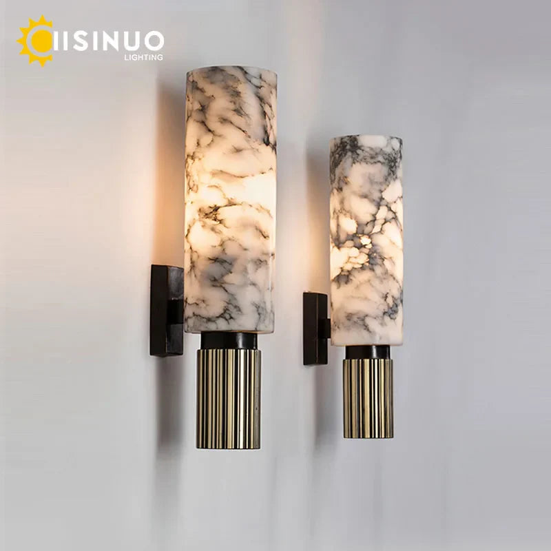 Afralia™ Marble Wall Lamp: Luxury E27 Lights for Living Room Bedroom & Corridor