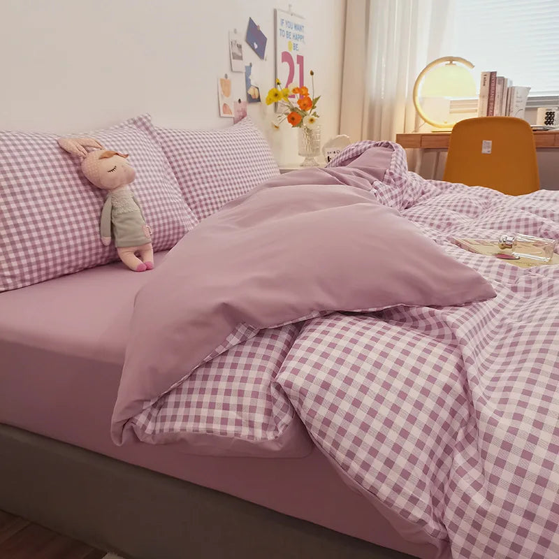 Afralia™ Solid-Color Quilted Bedding Set: Dual Purpose Summer Quilt or Duvet Cover