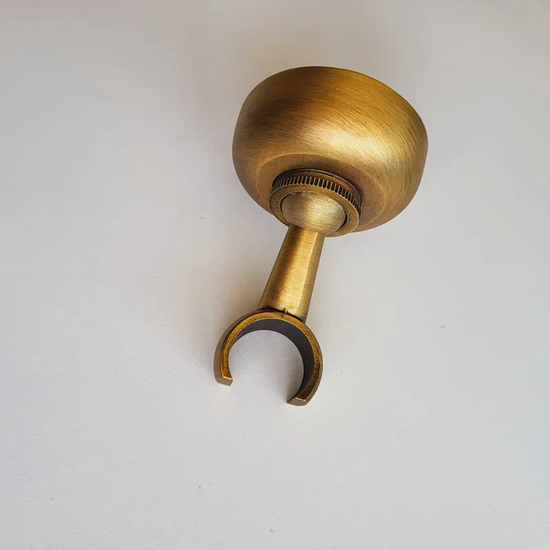 Afralia™ Antique Brass Hand Shower Holder Hook Pedestal Bracket Wall Mount Bathroom Accessories