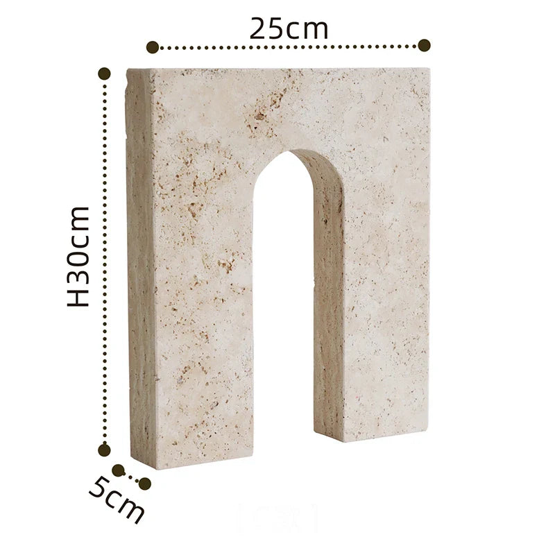 Afralia™ Marble Archway Travertine Ornament for Coffee Table Living Room Decor