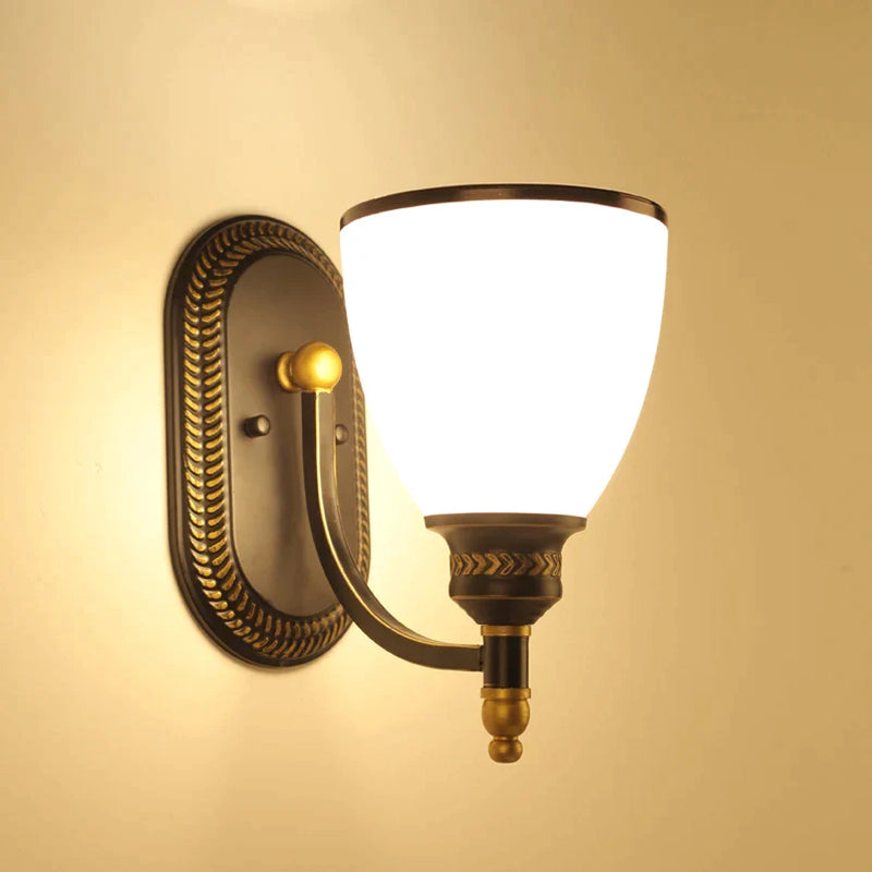 Afralia™ Retro Glass Wall Lamp for Bedroom, Living Room, Bathroom, Balcony & Corridor