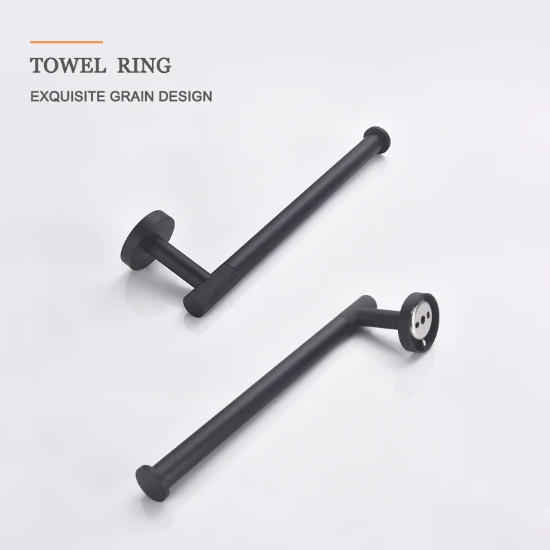 Afralia™ Bathroom Hardware Set: Towel Rack, Toilet Brush, Paper Holder, Soap Dispenser, Towel Bar, Hook