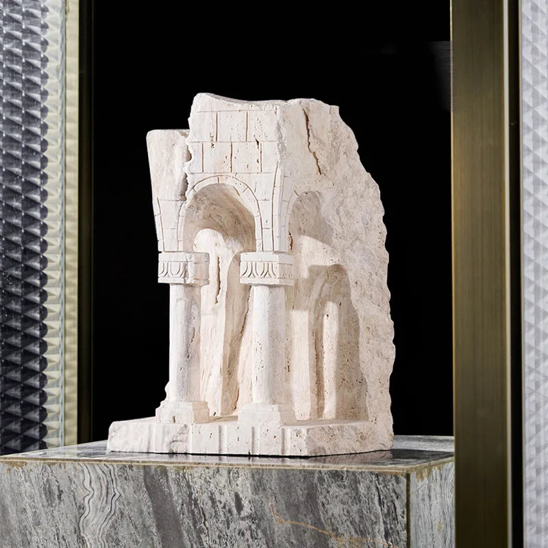 Afralia™ Handmade Marble Medieval Sculptures and Ancient Greek Roman Temple Statue