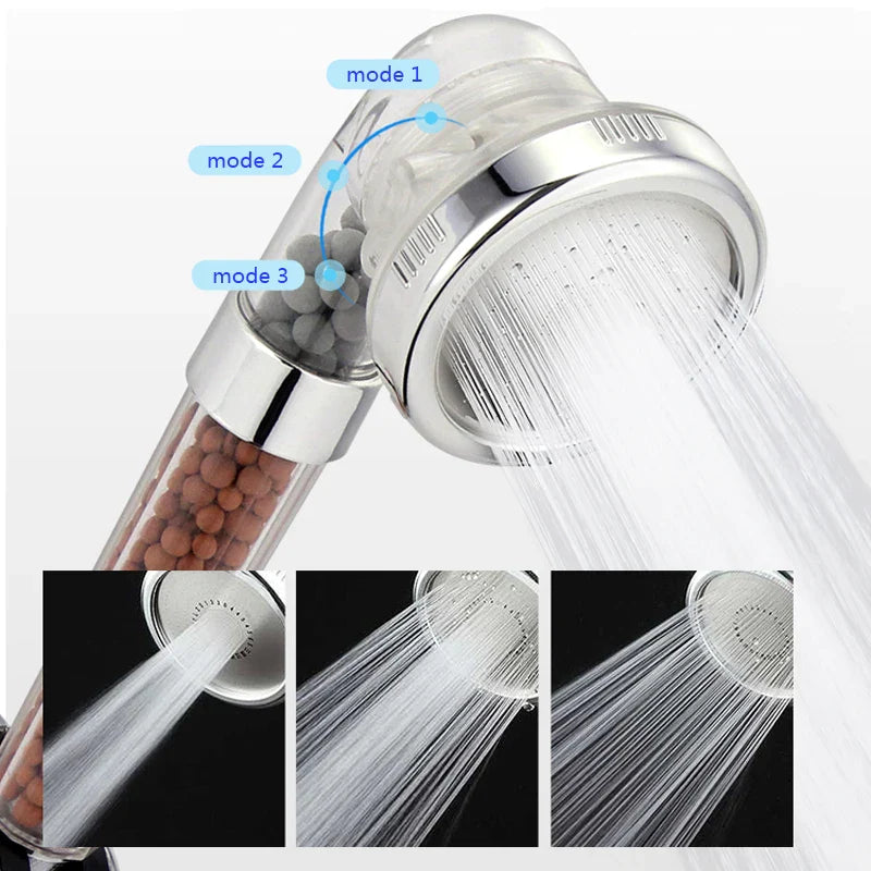 Afralia™ Handheld Shower Head 3 Modes High Pressure Water Saving Filter Bathroom Accessory