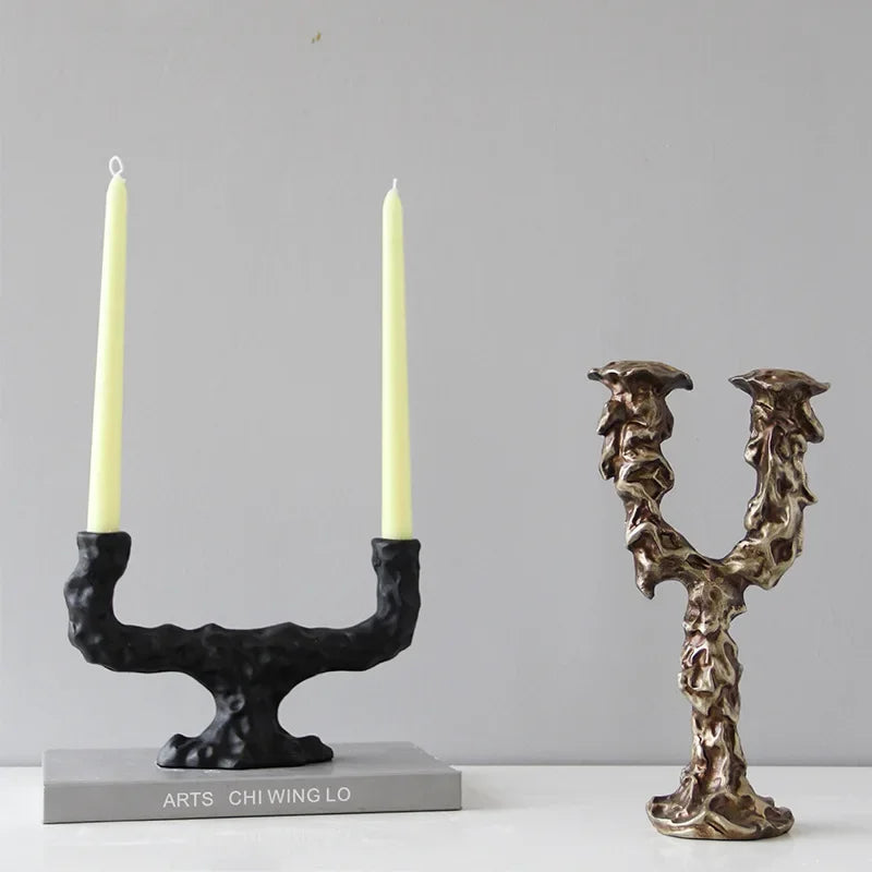 Vintage Resin Candlestick Candelabrum by Afralia™ - Home Decor & Wedding Accent