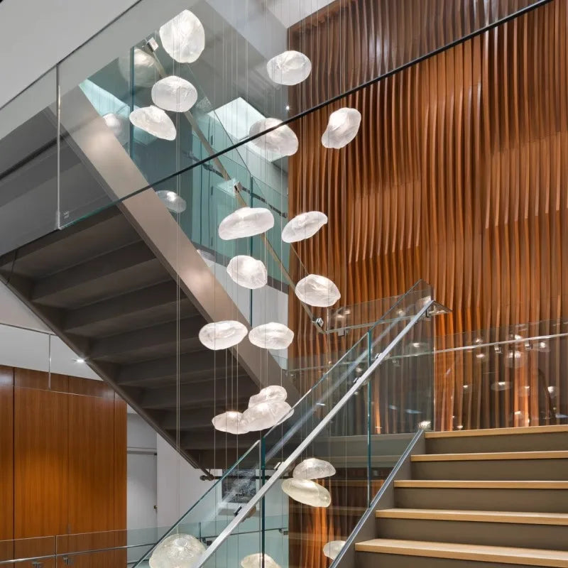 Afralia™ Crystal Chandelier: Modern Home Stair Pendant Lamp for Living Room Interior Lighting