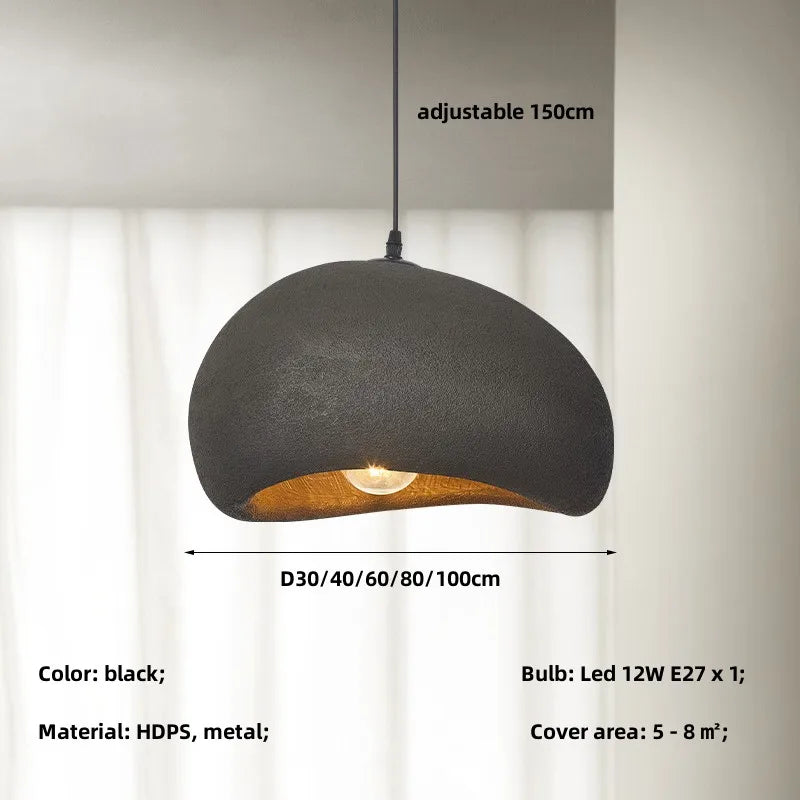 Afralia™ Wabi Sabi E27 Chandelier: Nordic Japanese Style Pendant Lamp for Home Décor