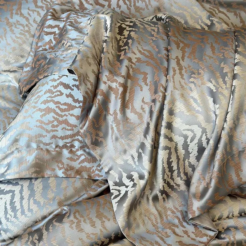 Afralia™ Luxury Egyptian Cotton Jacquard Bedding Set - Soft Silky 4Pcs