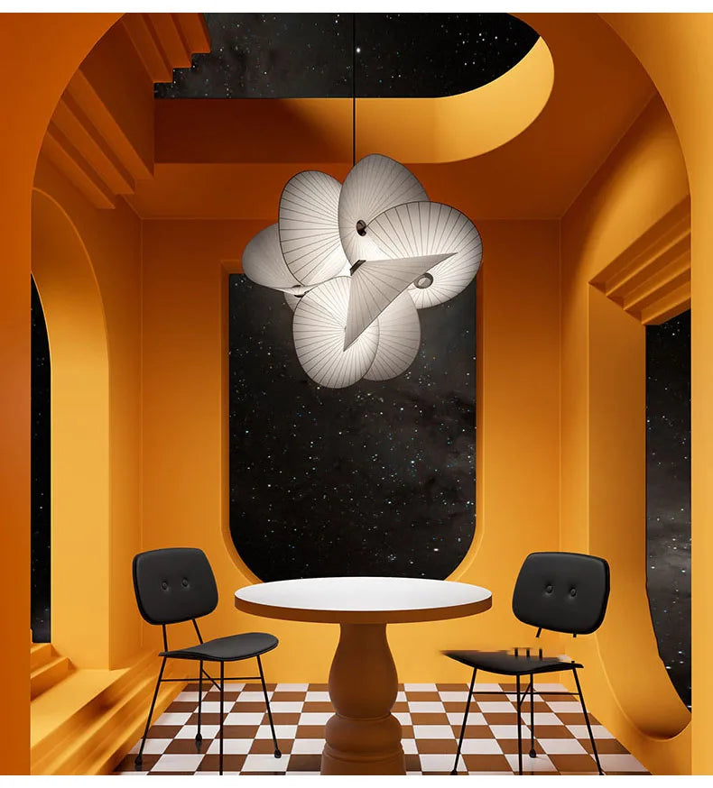 Afralia™ Cloth Minimalist LED Chandelier Ceiling Pendant for Home Decor