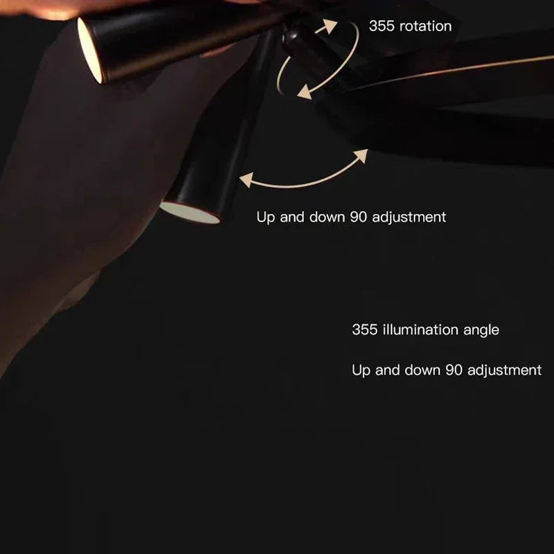 Afralia™ Black Round Ring Ceiling Chandelier Pendant SpotLight for Living Dining Room