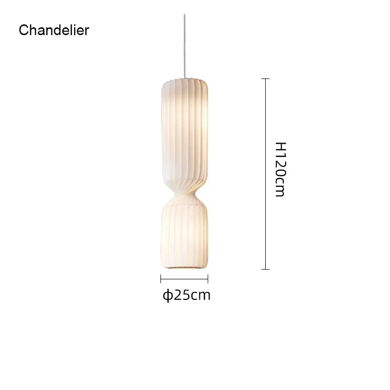 Afralia™ White Fabric Shade LED Pendant Light - Modern Luxury Dining Room Decor