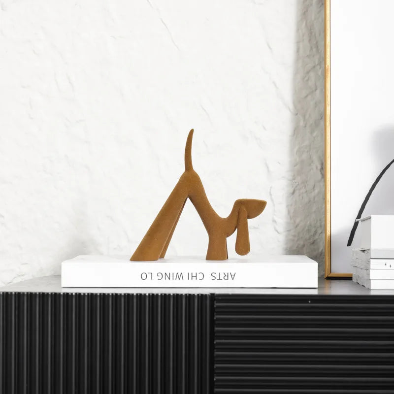 Afralia™ Flocked Cartoon Cat Sculpture Resin Handicrafts Home Decor Figurine