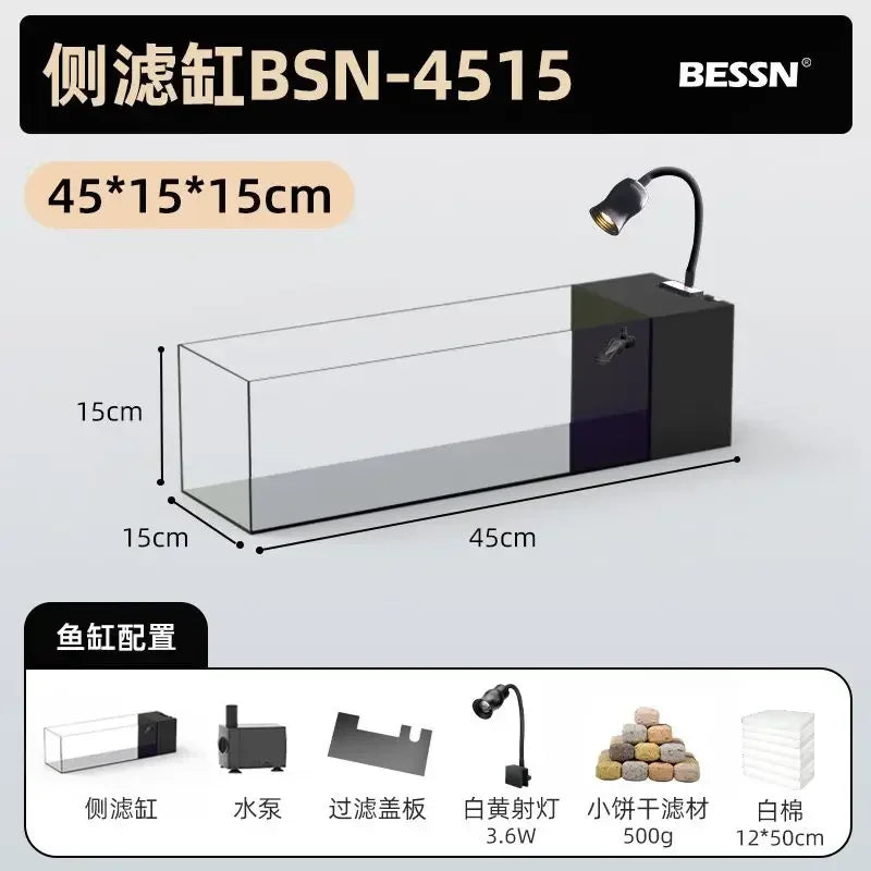 Afralia™ Betta Fish Tank, Acrylic Aquarium Bowl with Top Filtration System
