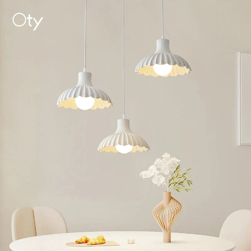 Afralia™ Modern Minimalist Kitchen Dining Table with Japanese Ceramic Pendant Light