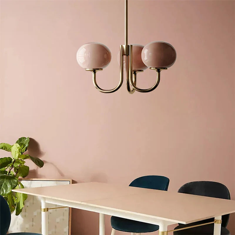 Afralia™ Cream Pink Bedroom Pendant Light for Cozy Living Spaces