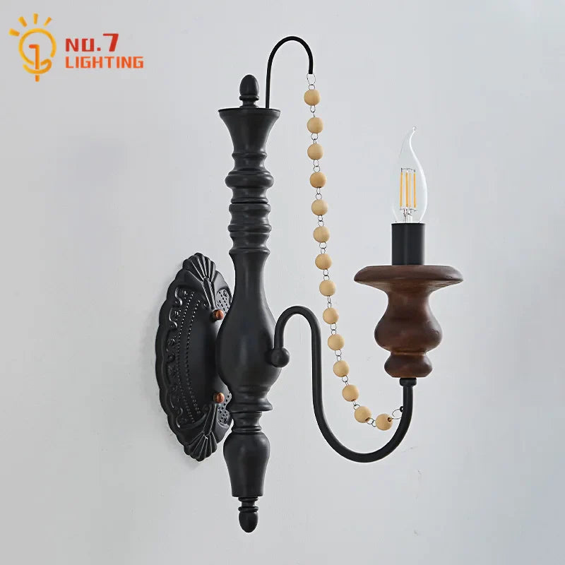 Afralia™ LED E14 Romantic Wooden Wall Lamp for Bedroom and Corridor