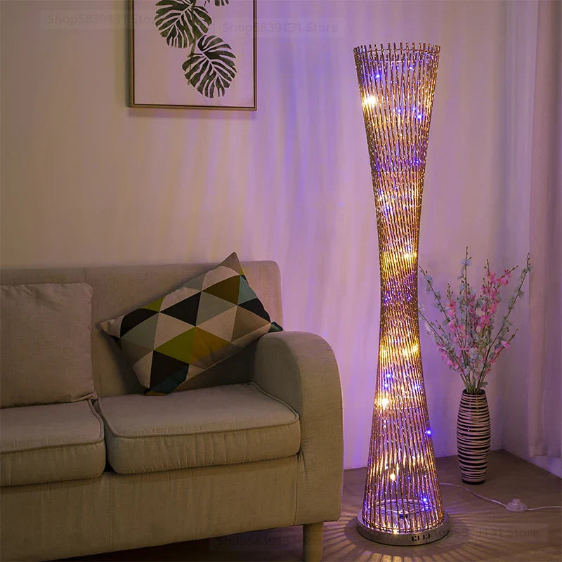 Afralia™ Aluminum Tower Floor Lamp for Living Room Decor，Modern LED Standing Light Stand