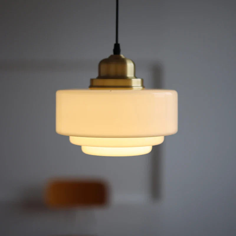 Afralia™ White Glass LED Pendant Lamp - Modern Nordic Hanging Light