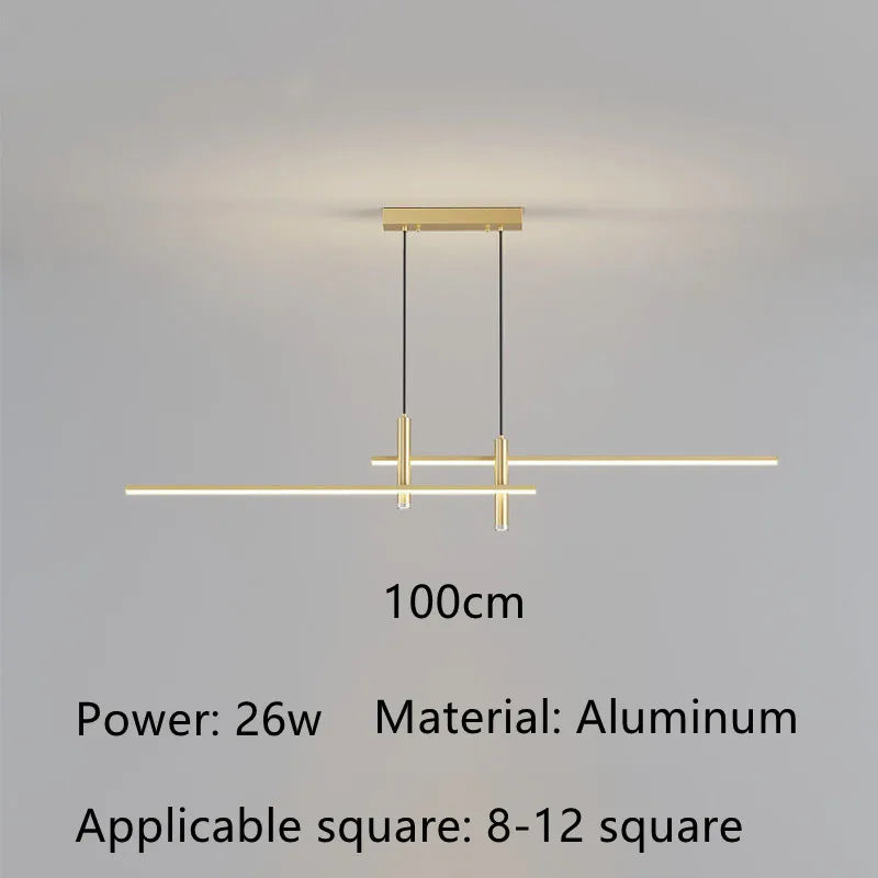 Afralia™ Modern Black Gold LED Pendant Light for Kitchen Dining Chandelier Home Decor