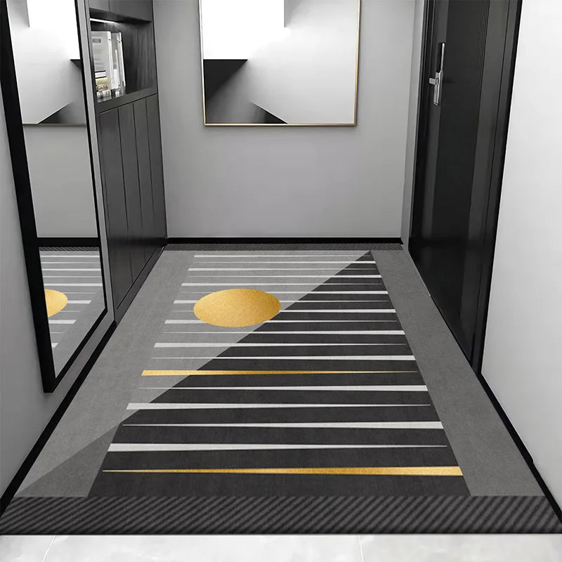 Afralia™ Grey Crystal Velvet Entrance Rug - Luxe Absorbent, Anti-Slip, Easy-Clean Living Room Carpet