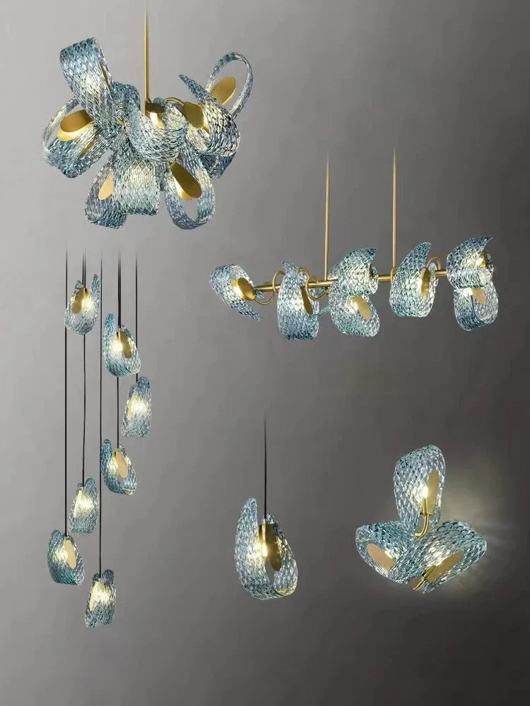 Afralia™ Peacock Leaf Copper Ceiling Chandelier: Modern LED Art Deco Blue 2024 Lustre