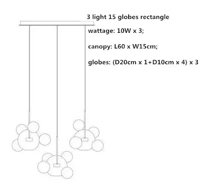 Afralia™ Modern Clear Glass Globe LED Pendant Light - Micky Copper Hanging Lamp