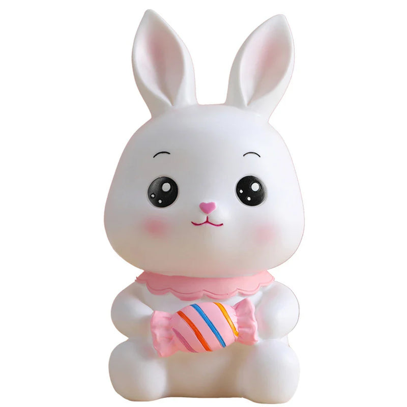 Afralia™ Bunny Piggy Bank Money Box Kids Saving Toy - Cute Easter Rabbit Figurine