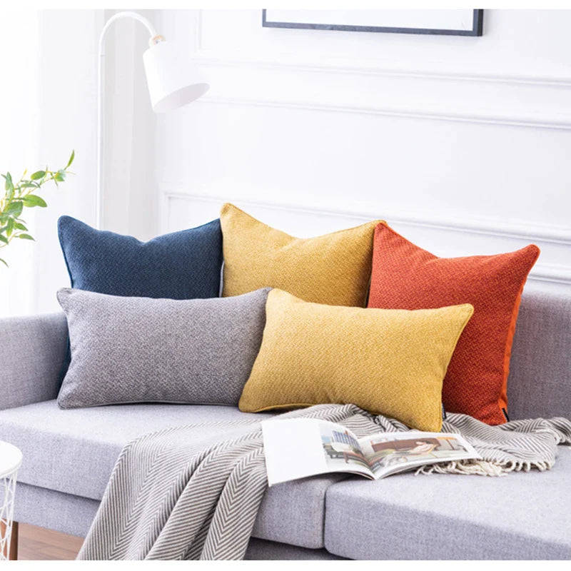 Afralia™ Nordic Solid Cotton Linen Crochet Cushion Cover - Luxe Decor for Sofa