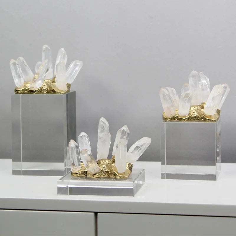 Afralia™ Crystal Stone Marble Entrance TV Cabinet Club Soft Decoration