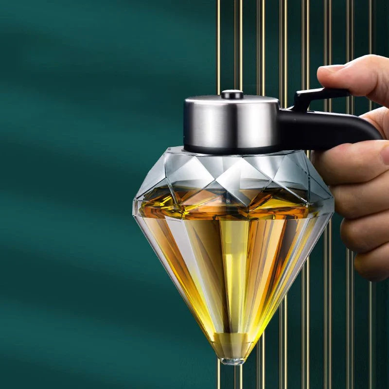 Afralia™ Diamond Glass Syrup Honey Dispenser Kitchen Seasoning Container Jar