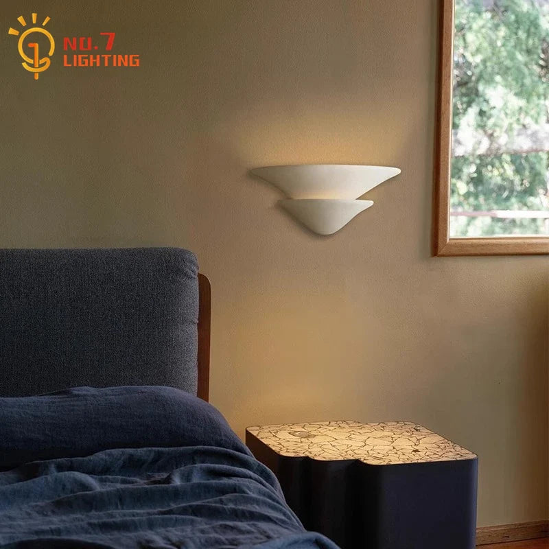 Afralia™ Cream Wind LED Gypsum Wall Lamp - Semi-round Umbrella Design