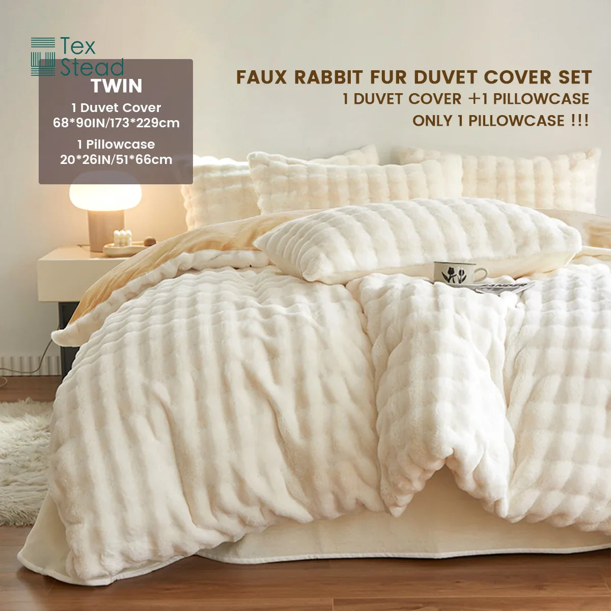 Afralia™ Shaggy Faux Fur Comforter Set - Cozy 3 Piece Bedding Ensemble