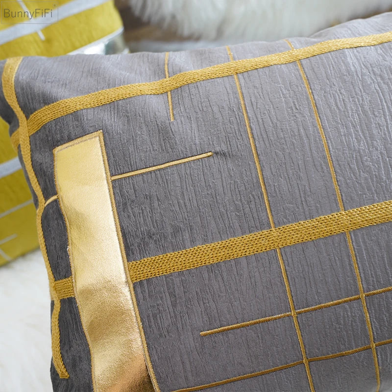 Afralia™ Embroidery Geometric Pillow Cover 45x45cm/30x50cm Home Decor for Couch, Sofa, Chair