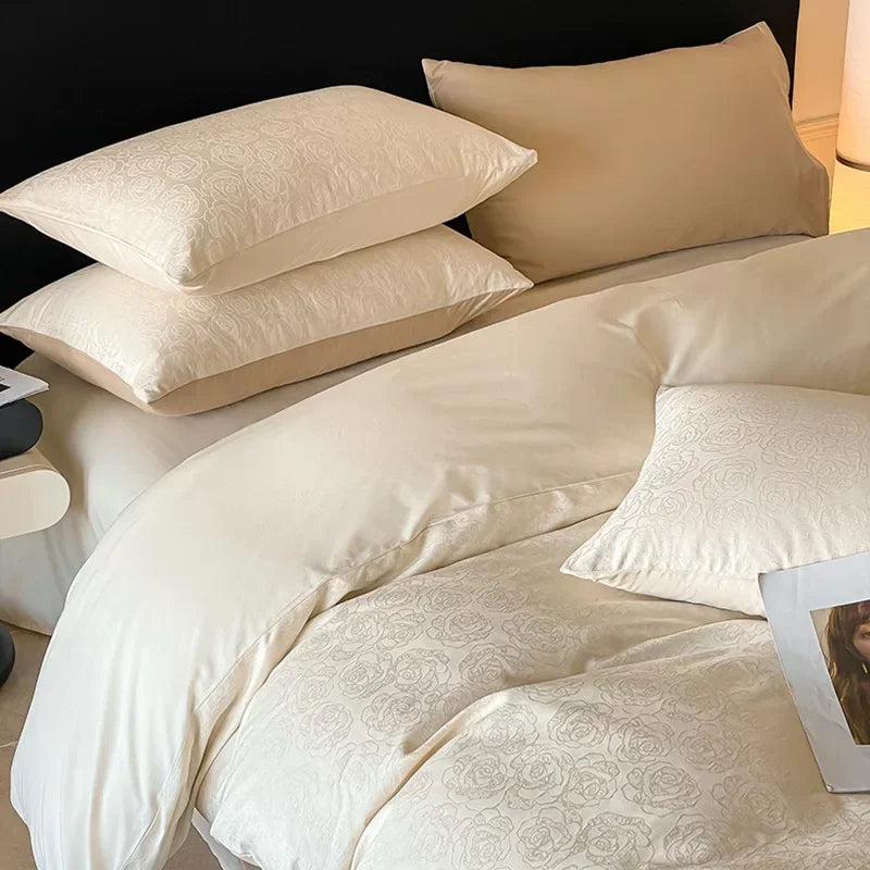 Afralia™ Luxury Jacquard Satin Cotton Bedding Sets for Adults