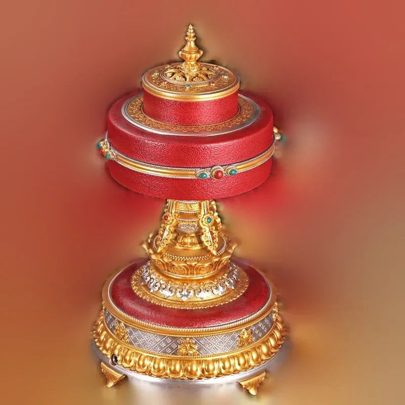 Afralia™ Tibetan Mantra Sutra Wheel: Electric Desktop Prayer Ornament