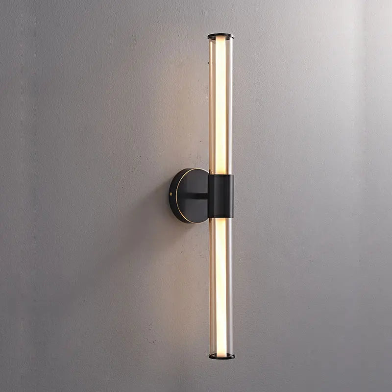 Afralia™ Retro LED Wall Light Cognac Black Sconce for Hotel Bathroom Exhibition Hall