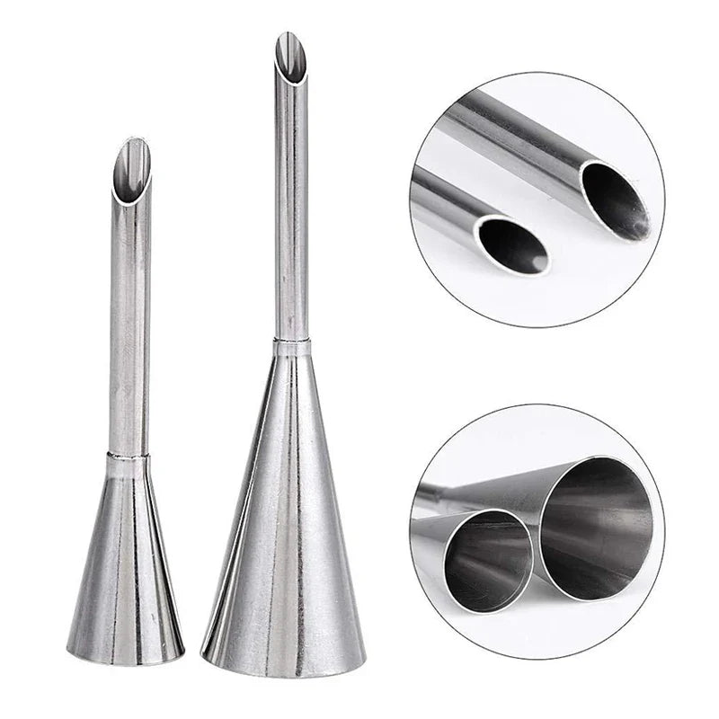 Afralia™ Stainless Steel Puff Cream Nozzles Cake Decorating Set