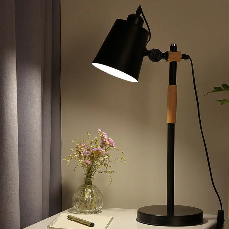 Afralia™ Adjustable Desk Lamp for Children's Bedroom Study, Nordic Style Black White décor