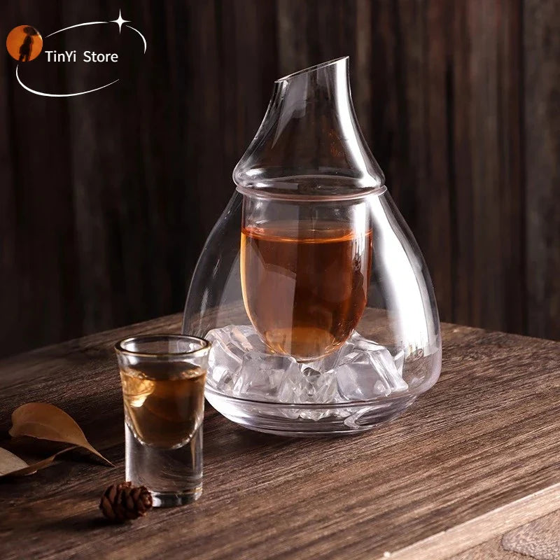 Afralia™ Glass Wine Pot Transparent Sake Ice Jug Decanter Whiskey Dispenser