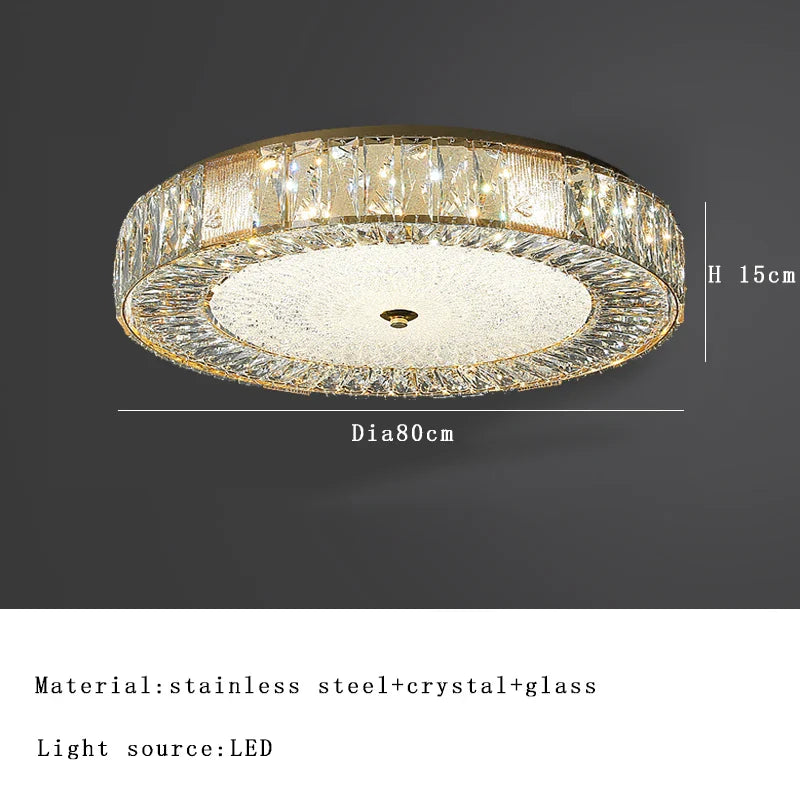 Afralia™ Crystal Glass Ceiling Light for Bedroom & Living Room, Low Ceiling Chandelier