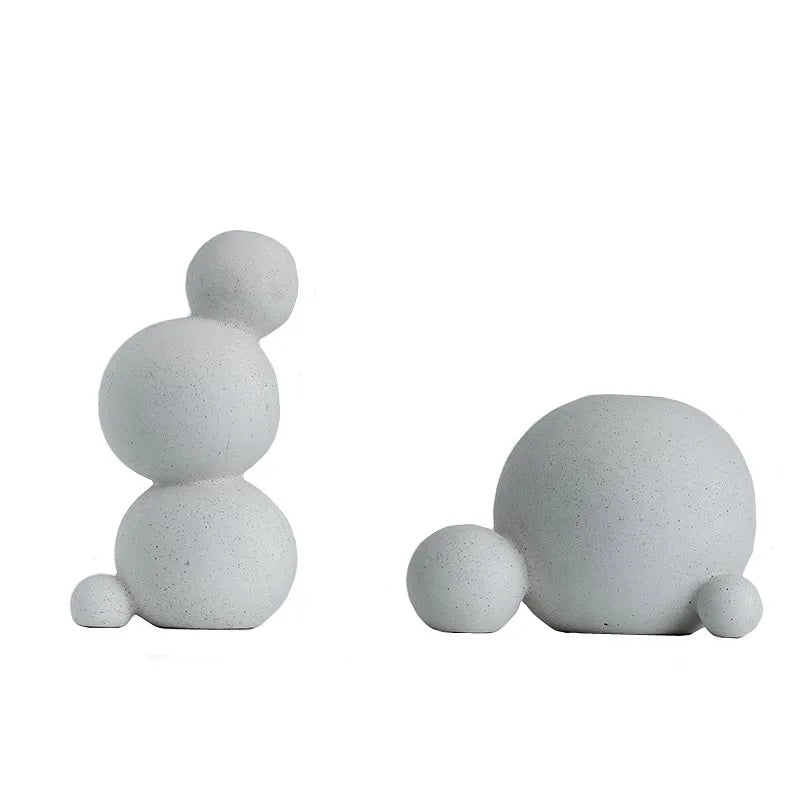 Afralia™ Geometric Ceramic Handicraft Sculpture: Abstract Circular Desktop Ornament for Home Decor