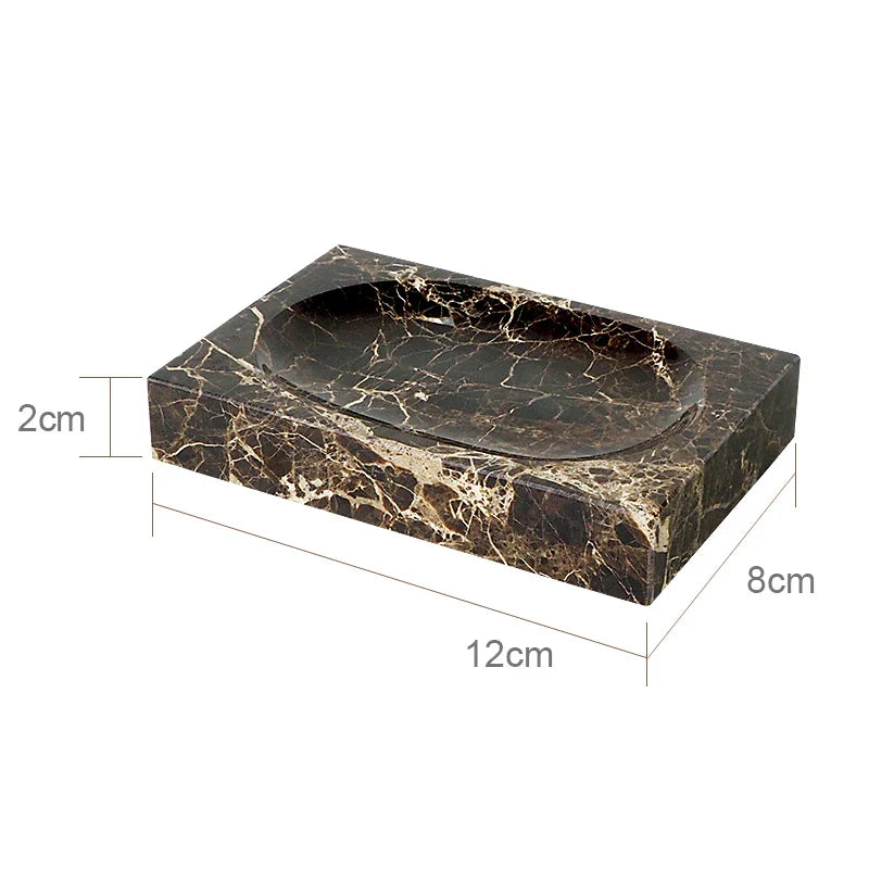 Afralia™ Emperador Dark Marble Bathroom Set with Luxury Accessories