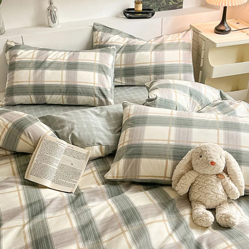 Afralia™ Geometric Pattern Cotton Bedding Set: Soft, Durable Quilt Kit for Adults