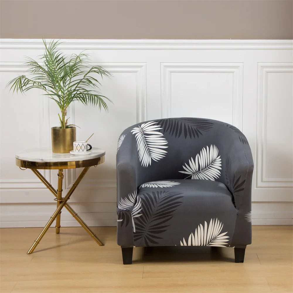 Afralia™ Printed Tub Chair Cover - Armchair Slipcover for Club Sofa