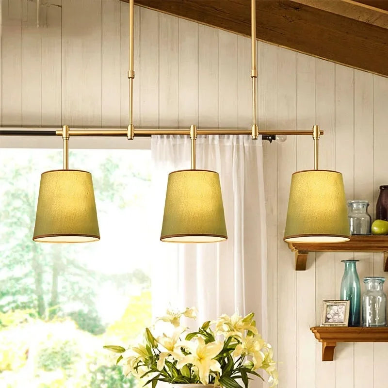 Afralia™ Three-Headed Wrought Iron Chandelier for Dining Room and Bar Counter