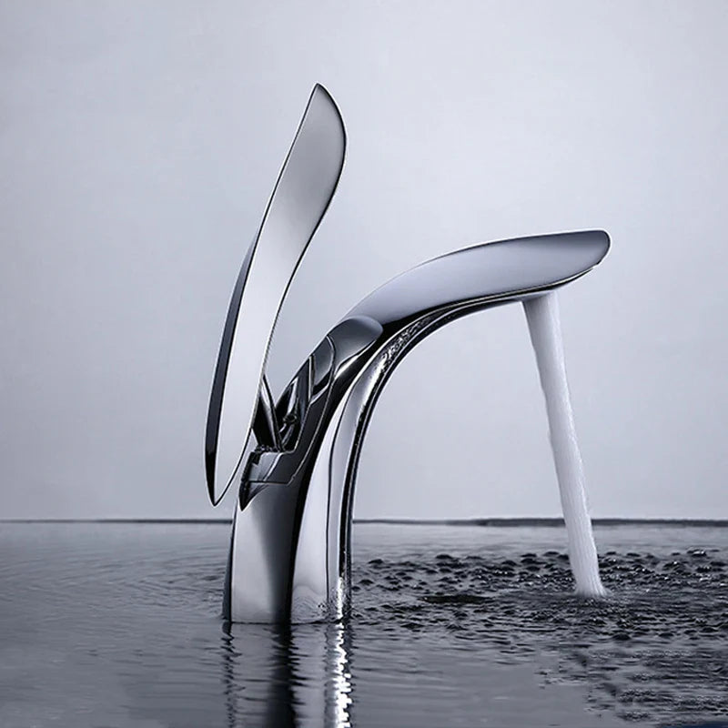 Afralia™ Brass Basin Faucet: Hot & Cold Water Mixer for Bathroom Vanity Sink